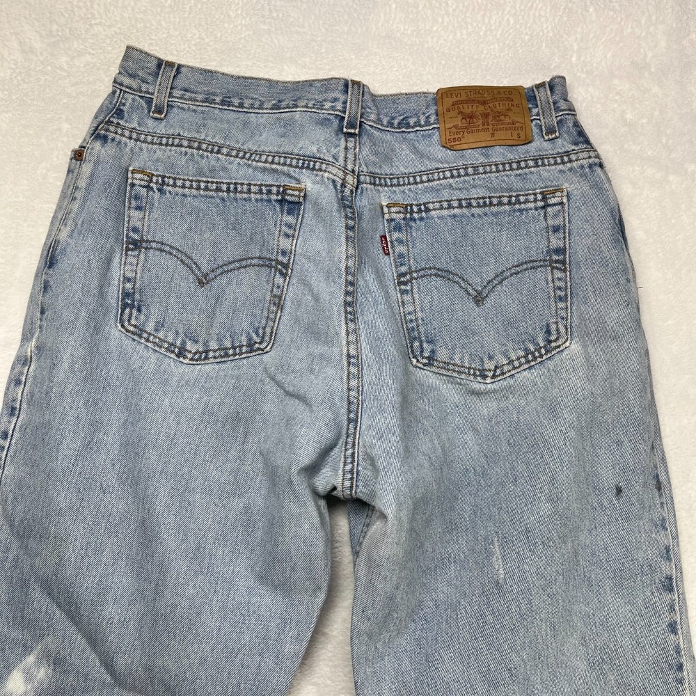 Levi's 550 Tapered Leg Jeans Womens 16 Blue Denim Relaxed Fit Classic - 33X27 - Picture 14 of 16
